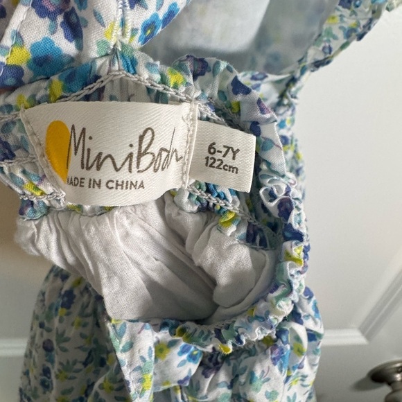 Mini Boden Blue Floral Ruffle Dress Size 6-7Y - Picture 4 of 4